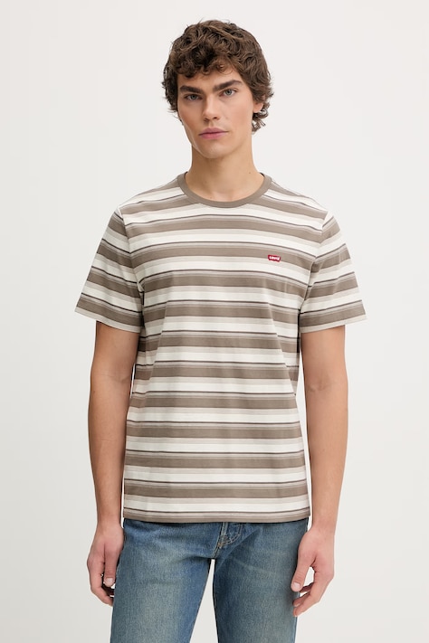 Levi's t-shirt bawełniany SS ORIGINAL HM męski kolor beżowy wzorzysty 56605-0306