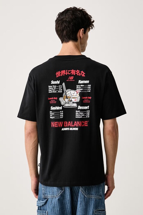 New Balance t-shirt ανδρικό βαμβακερό Ramen μαύρο MT61H51DBK
