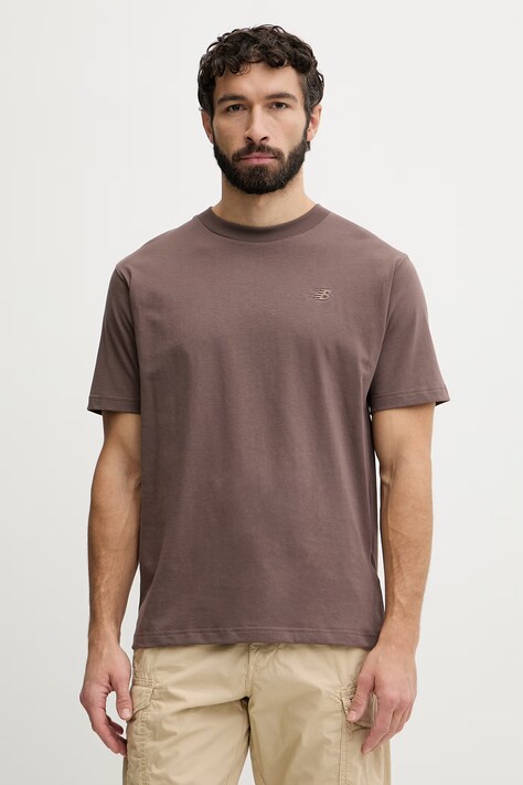 New Balance μπλουζάκι Ανδρικό βαμβακερό καφέ MT41533ABP