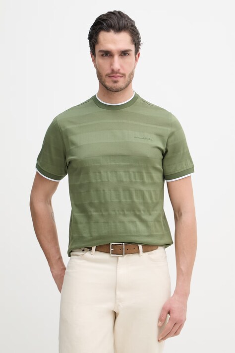 Karl Lagerfeld t-shirt bawełniany męski kolor zielony gładki 562201.755004