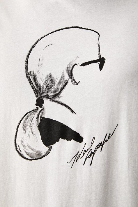 Karl Lagerfeld футболка чоловіча бавовняна — SS26-TSM146, бежевий — фото 5