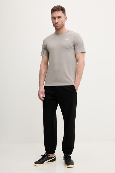 The North Face t-shirt Simple Dome męski kolor beżowy gładki NF0A8CZ22MB1