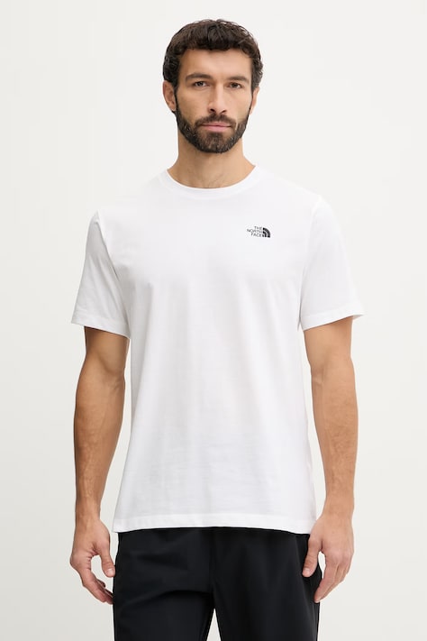 The North Face t-shirt Simple Dome męski kolor biały gładki NF0A8CZ2FN41