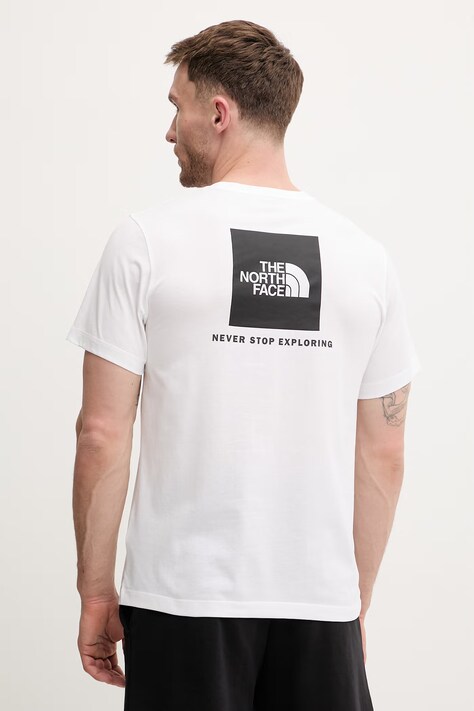 The North Face t-shirt EVOLUTION męski kolor biały z nadrukiem NF0A8B6KFN41