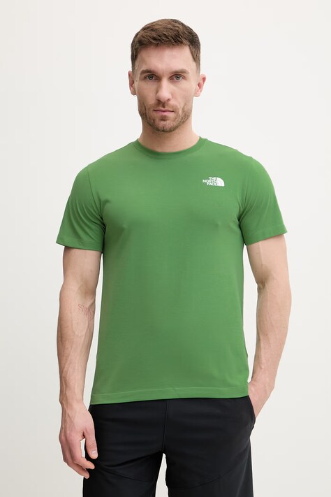 The North Face t-shirt EVOLUTION męski kolor zielony z nadrukiem NF0A8B6KG571