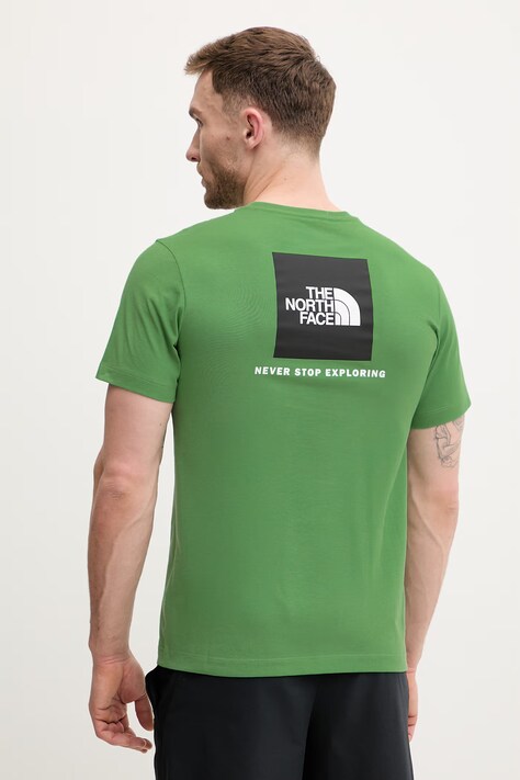 The North Face t-shirt EVOLUTION męski kolor zielony z nadrukiem NF0A8B6KG571