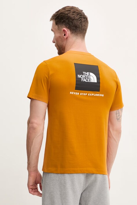 The North Face t-shirt EVOLUTION męski kolor pomarańczowy z nadrukiem NF0A8B6KG5I1