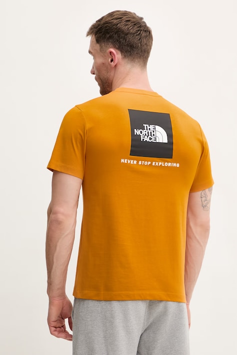 The North Face t-shirt EVOLUTION męski kolor pomarańczowy z nadrukiem NF0A8B6KG5I1