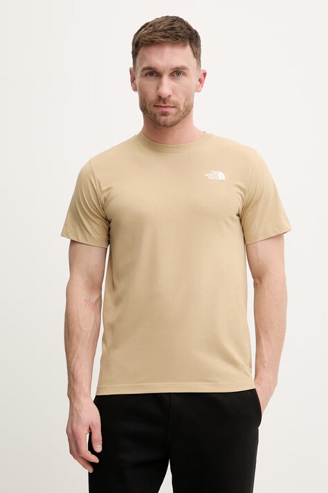 The North Face t-shirt EVOLUTION męski kolor beżowy z nadrukiem NF0A8B6KLK51