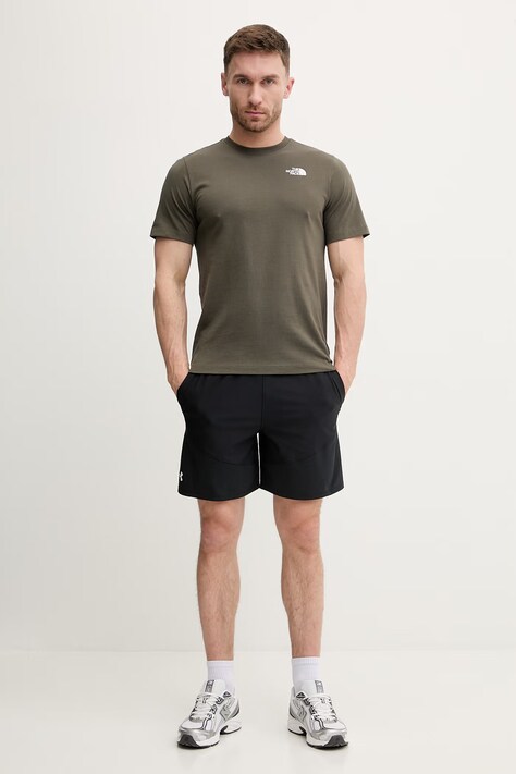 The North Face t-shirt bawełniany GRAPHIC męski kolor zielony z nadrukiem NF0A8GUW21L1