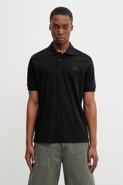 The North Face cotton polo shirt REGULAR POLO black color smooth NF0A8C1PJK31
