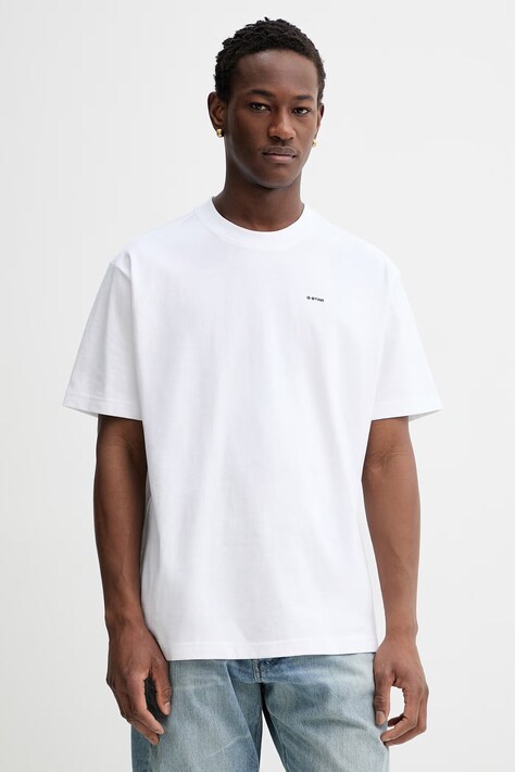 G-Star t-shirt bawełniany Relaxed base męski kolor biały z nadrukiem D28588-D593
