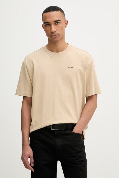 G-Star футболка для мужчин из хлопка Relaxed base бежевая D28588-D593