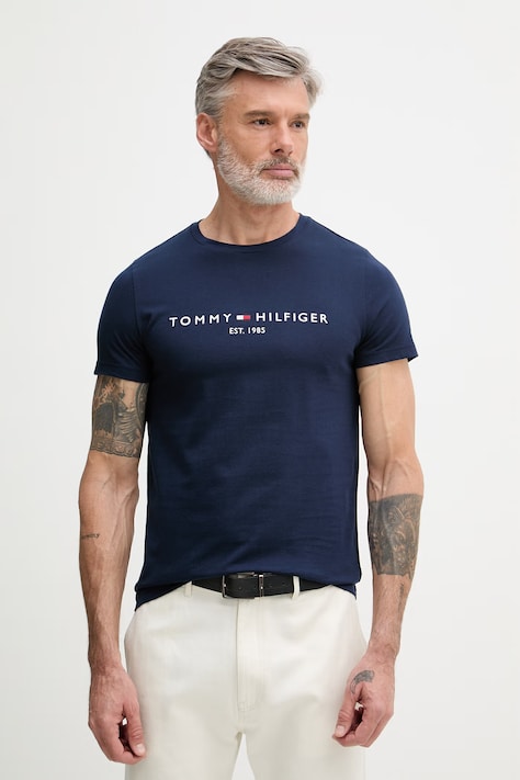 Tommy Hilfiger T-shirt Ανδρικό βαμβακερό σκούρο μπλε MW0MW11797