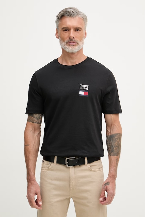 Tommy Hilfiger basic majica kratkih rukava muška pamučna crna MW0MW42367