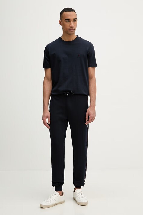 Tommy Hilfiger maglietta basic da uomo in cotone blu navy MW0MW42393