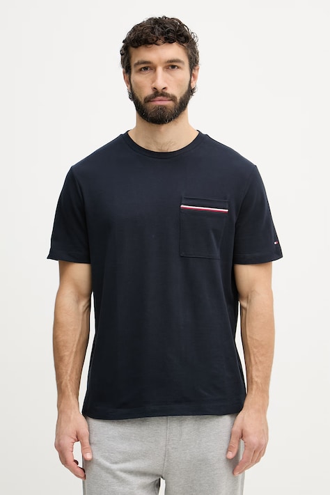 Tommy Hilfiger t-shirt męski bawełniany granatowy MW0MW42397