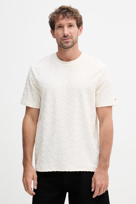 Tommy Hilfiger T-shirt męski bawełniany SUMMER beżowy MW0MW42381