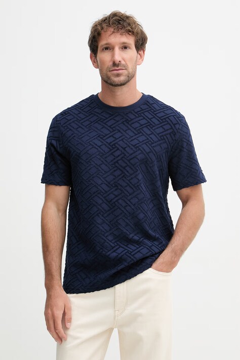 Tommy Hilfiger tričko pánské bavlněné SUMMER námořnické modré MW0MW42381