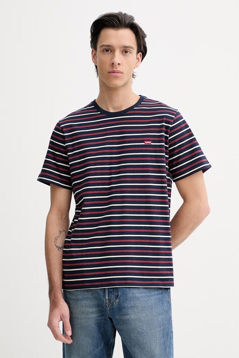 Levi's t-shirt bawełniany SS ORIGINAL HM męski kolor granatowy wzorzysty 56605-0302