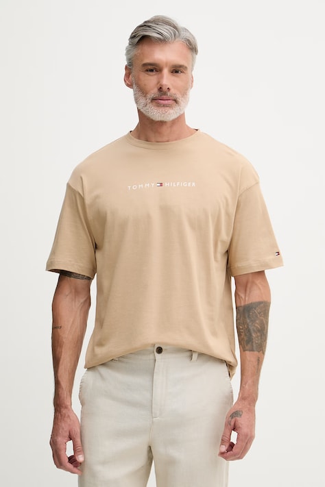 Tommy Hilfiger tricou pentru bărbați, din bumbac bej UM0UM03643