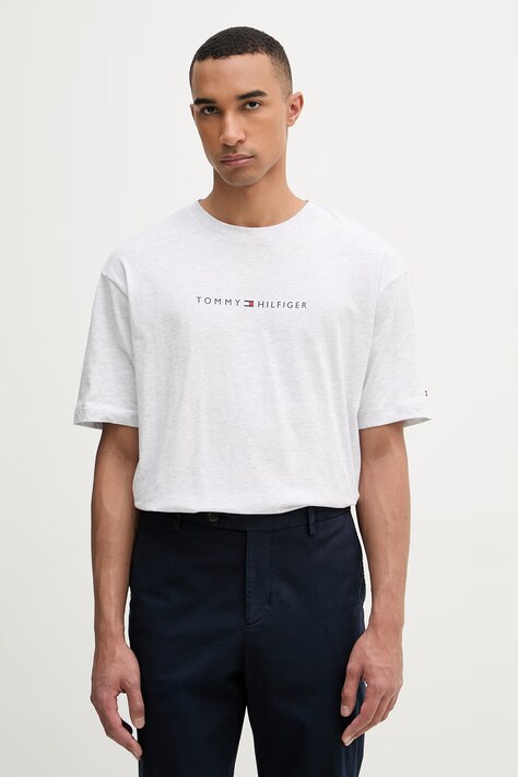 Tommy Hilfiger T-shirt męski bawełniany szary UM0UM03643