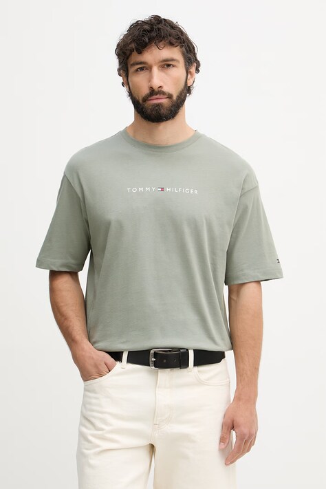 Tommy Hilfiger t-shirt męski bawełniany zielony UM0UM03643