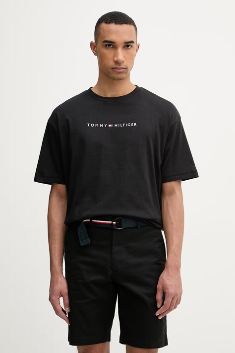 Tommy Hilfiger T-shirt męski bawełniany czarny UM0UM03643
