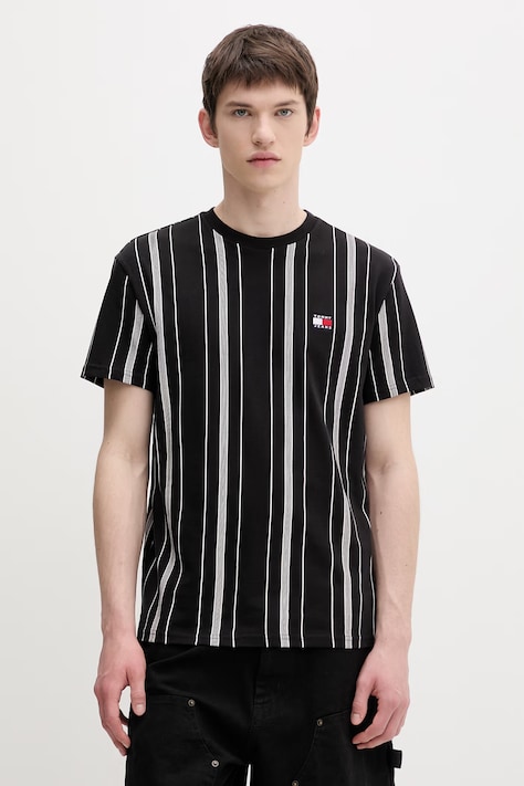 Tommy Jeans t-shirt męski bawełniany czarny DM0DM21939