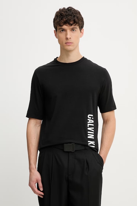 Calvin Klein majica za muškarce s pamukom crna LV00NM3019