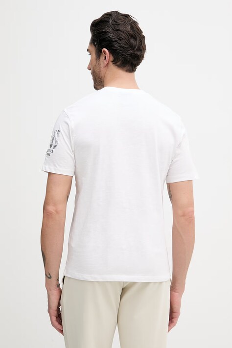 Aeronautica Militare t-shirt bawełniany męski kolor biały z nadrukiem TS2525UJ00686