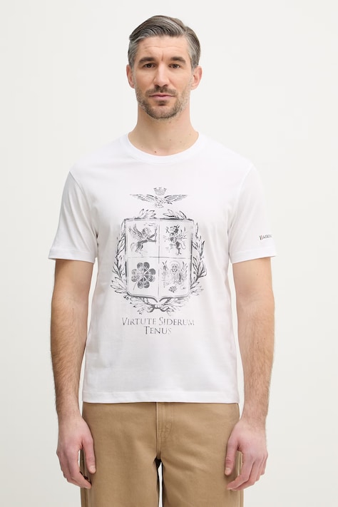 Aeronautica Militare t-shirt bawełniany męski kolor biały z nadrukiem TS2540UJ00727