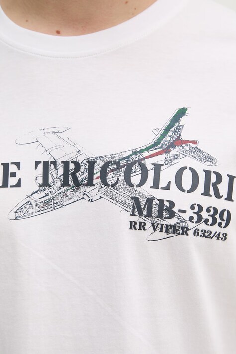 Aeronautica Militare t-shirt bawełniany męski kolor biały z nadrukiem TS2541UJ00727