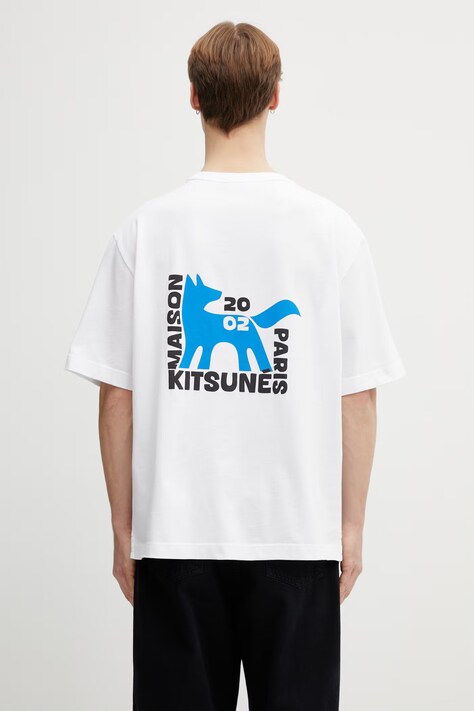 Бавовняна футболка Maison Kitsuné Gallery Fox колір білий з принтом QM00111KJ0119