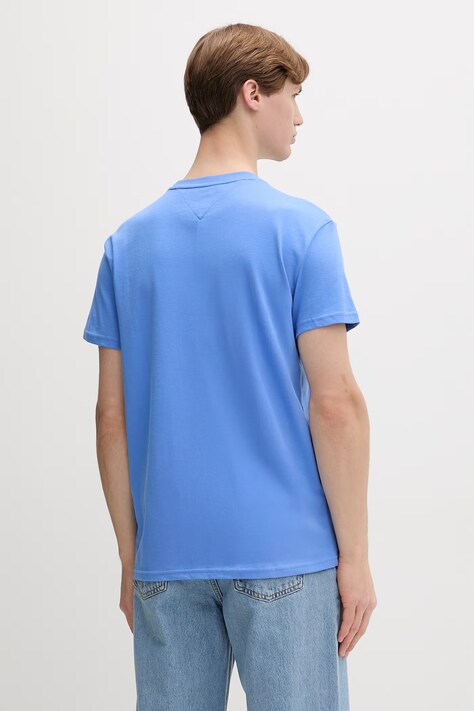 Tommy Jeans t-shirt męski bawełniany niebieski DM0DM22539