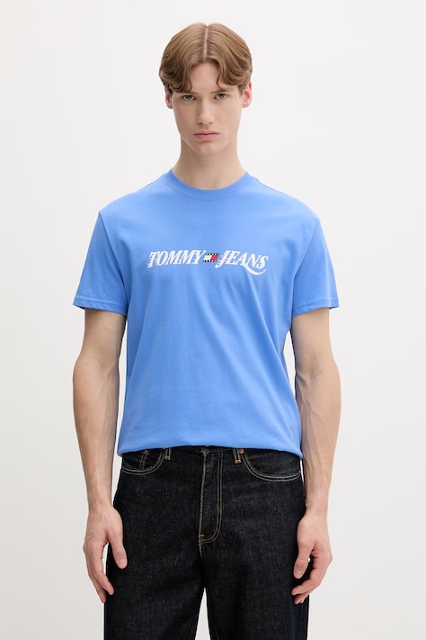 Tommy Jeans tričko pánské bavlněné modré DM0DM22548