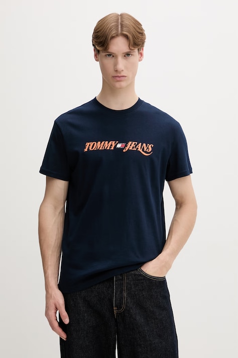 Tommy Jeans tričko pánské bavlněné modré DM0DM22548