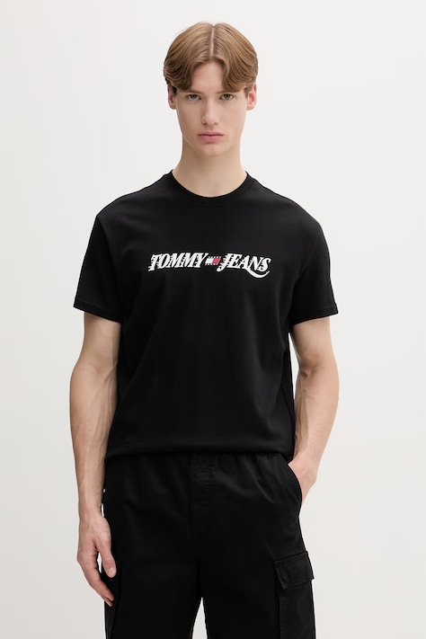 Tommy Jeans tričko pánské bavlněné černé DM0DM22548