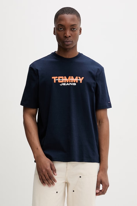 Tommy Jeans T-shirt męski bawełniany granatowy DM0DM22550