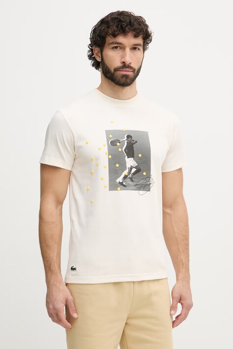 Lacoste T-shirt męski beżowy TH9957