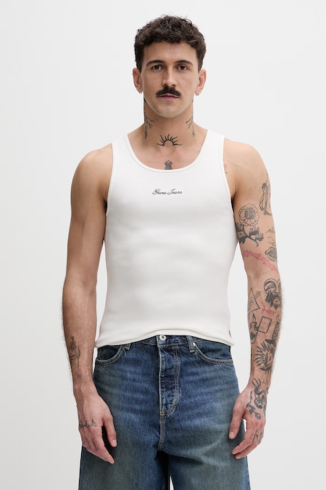 Guess Jeans top męski z bawełny beżowy M6GP05 KA0H1