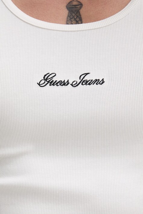 Guess Jeans топ чоловічий з бавовною — SS26-TSM1AA, бежевий — фото 5