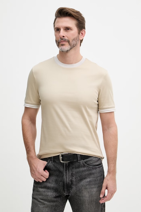 BOSS tričko mužské bavlněné Tessler 238 béžové 50559667