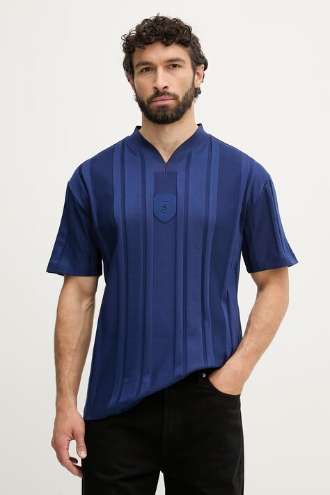 BOSS Green t-shirt ανδρικό βαμβακερό σκούρο μπλε 50554645