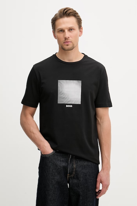 BOSS Green t-shirt męski z bawełną Shirt 2 2-pack czarny 50559230