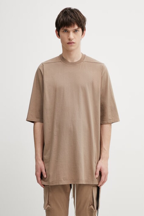 Rick Owens DRKSHDW t-shirt bawełniany Jumbo męski kolor beżowy gładki DU01F4274.RN