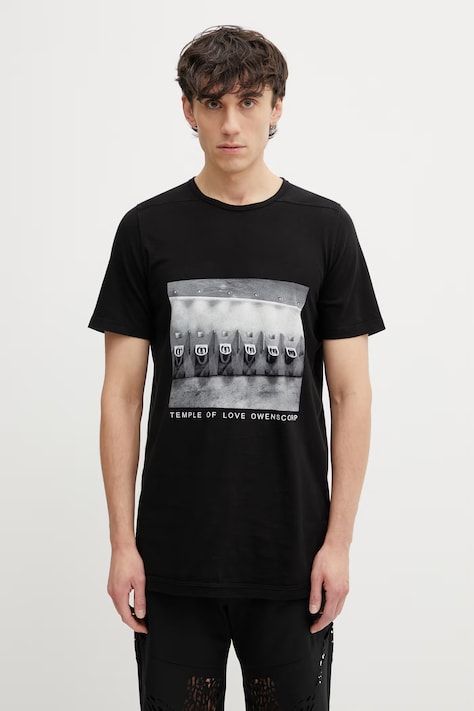 Rick Owens DRKSHDW Level t-shirt bawełniany męski czarny DU01F4250.RNEP4P