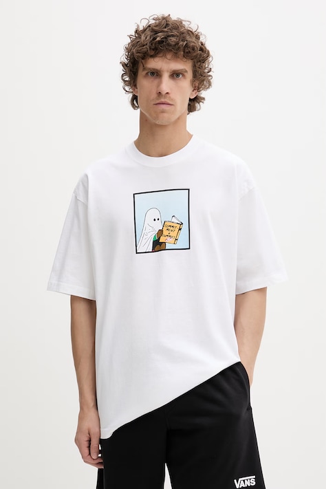 Vans T-shirt męski bawełniany beżowy VN000VY5WHT1