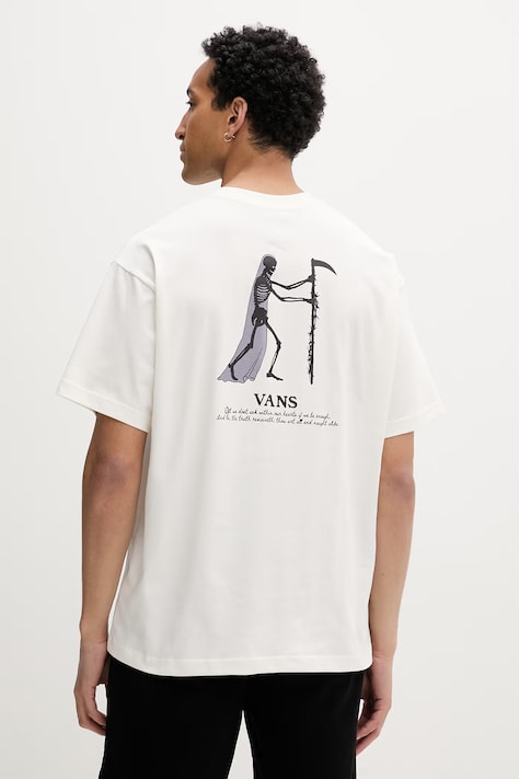 Vans T-shirt męski bawełniany beżowy VN000VY9C9F1