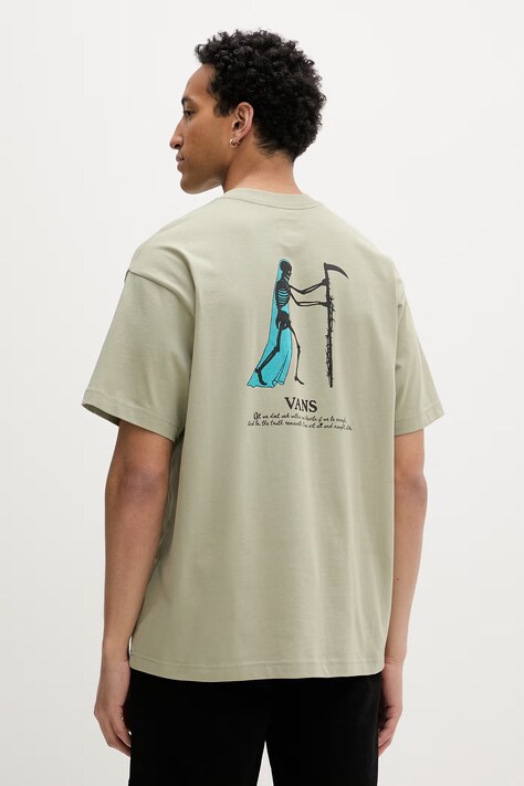 Vans T-shirt męski bawełniany zielony VN000VY9FSG1